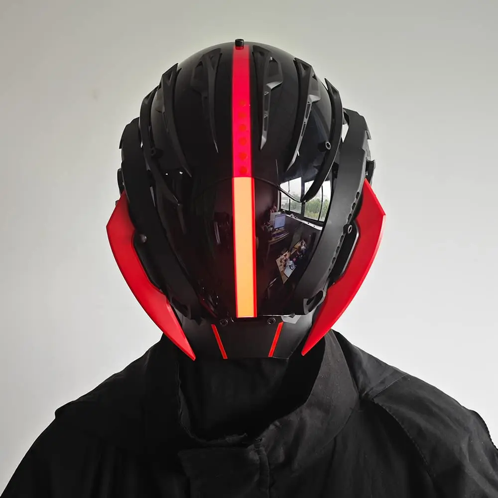 JAUPTO Punk Mask Cosplay for Men, Cosplay Samurai Masks Gifts Fit Halloween Party Music Festival Accessories