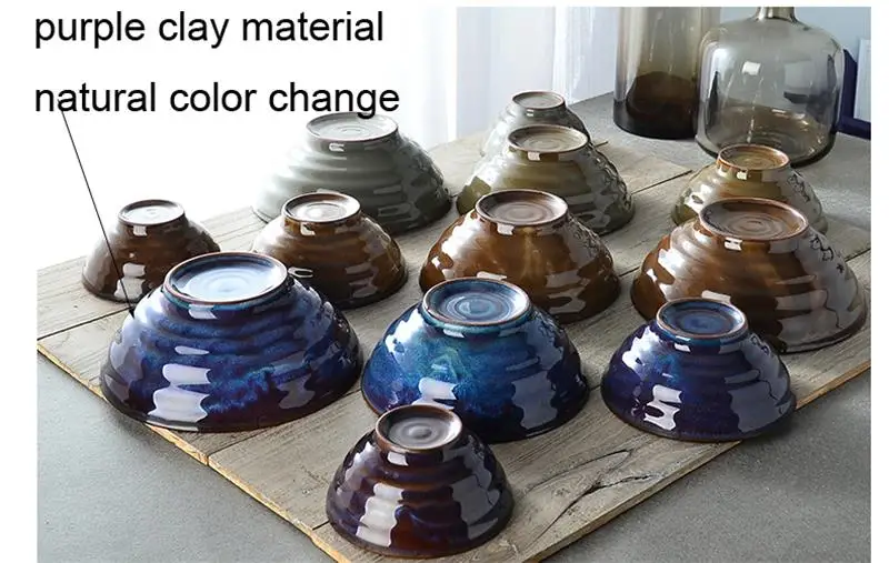 Clay Color Change Ice Cream Bowl, Chinese Crockery Salad Bowl, Dinning Serve Food Container, Soup Mugs, Korean Tableware