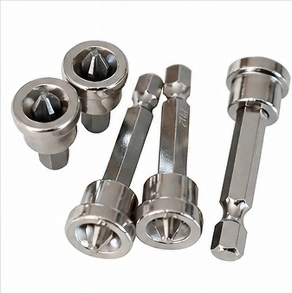 5Pcs Positioning Screwdriver Bit Set Hardened Steel Screw Holder Bits for Carpentry Auto Repair Furniture Assembly Rust