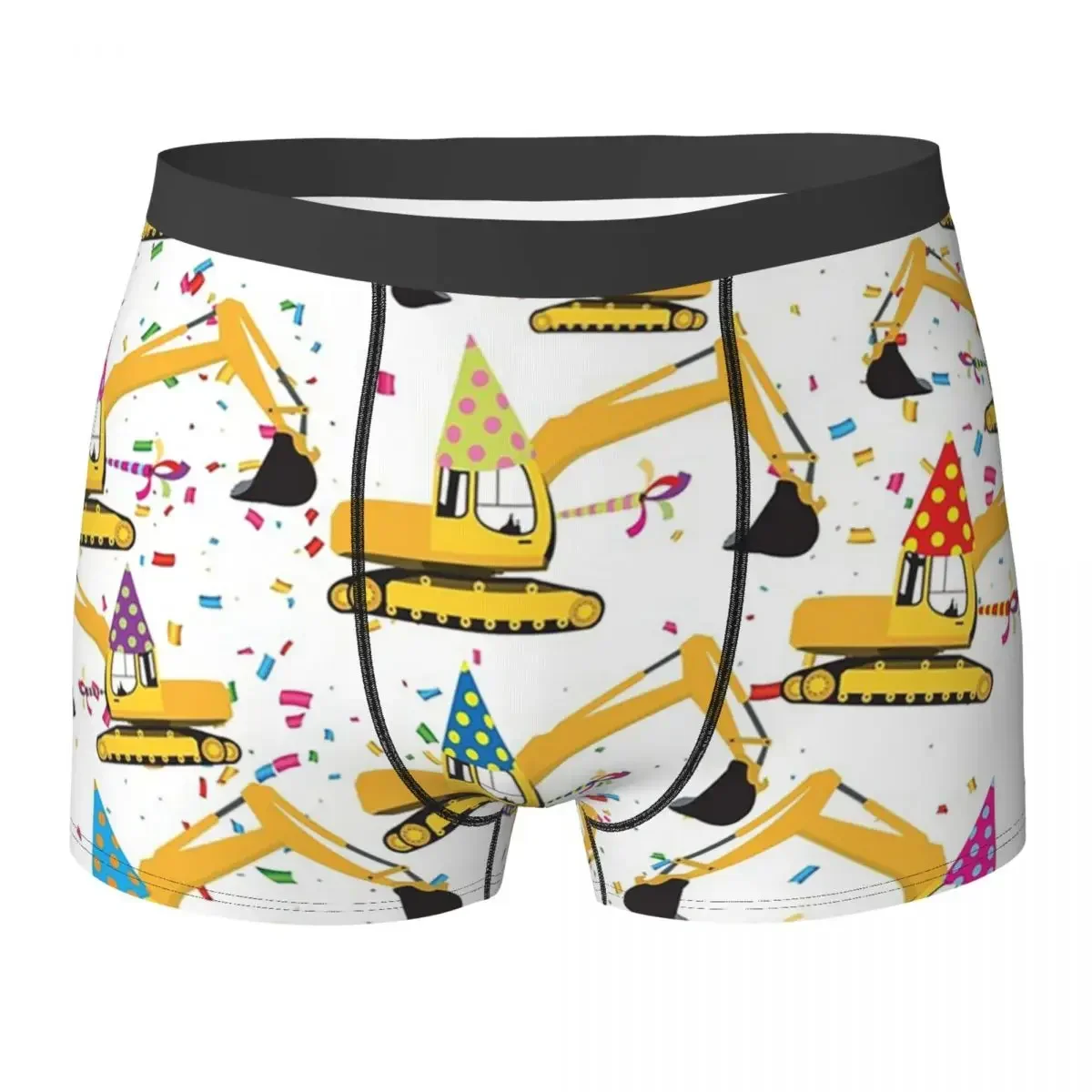 Boxer Underpants Shorts Excavator Construction Truck Party Pattern Panties Men's Comfortable Underwear for Homme Man Gifts