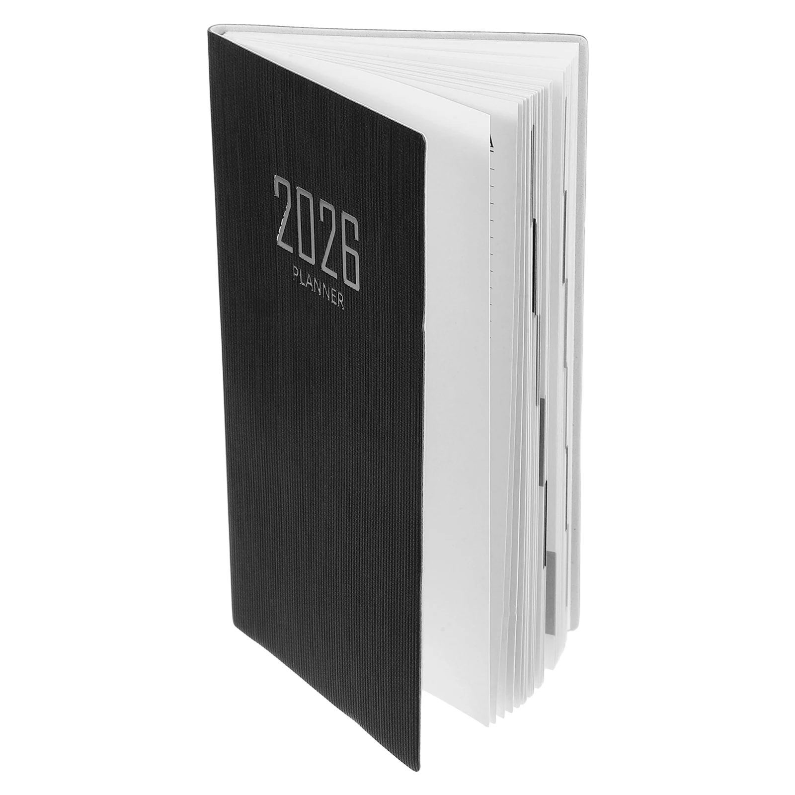 

Mini Schedule Daily Notebook Pocket Journal Planner Notepad Black Calendar 2026 A6 Size Monthly Overview Weekly