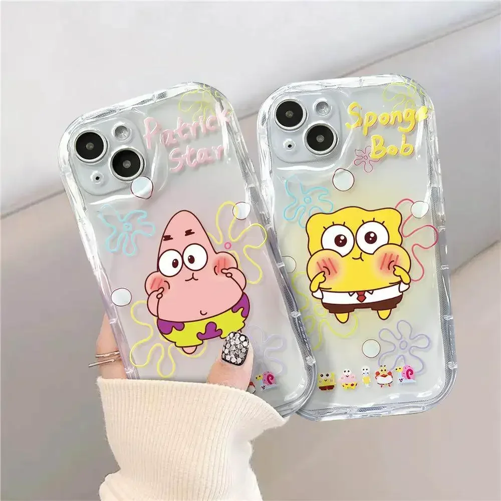 Cute Case For Samsung Galaxy A16 A06 A35 A55 A25 A15 A54 A34 A24 A14 A04 A13 A73 A53 A33 4G 5G S-Spongebob P-Patrick Stars Cover - náhled 6