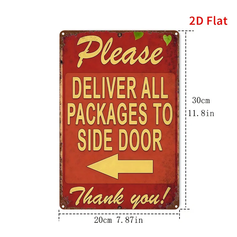 2D Flat - 1pc Metal Sign, 2D Flat, 