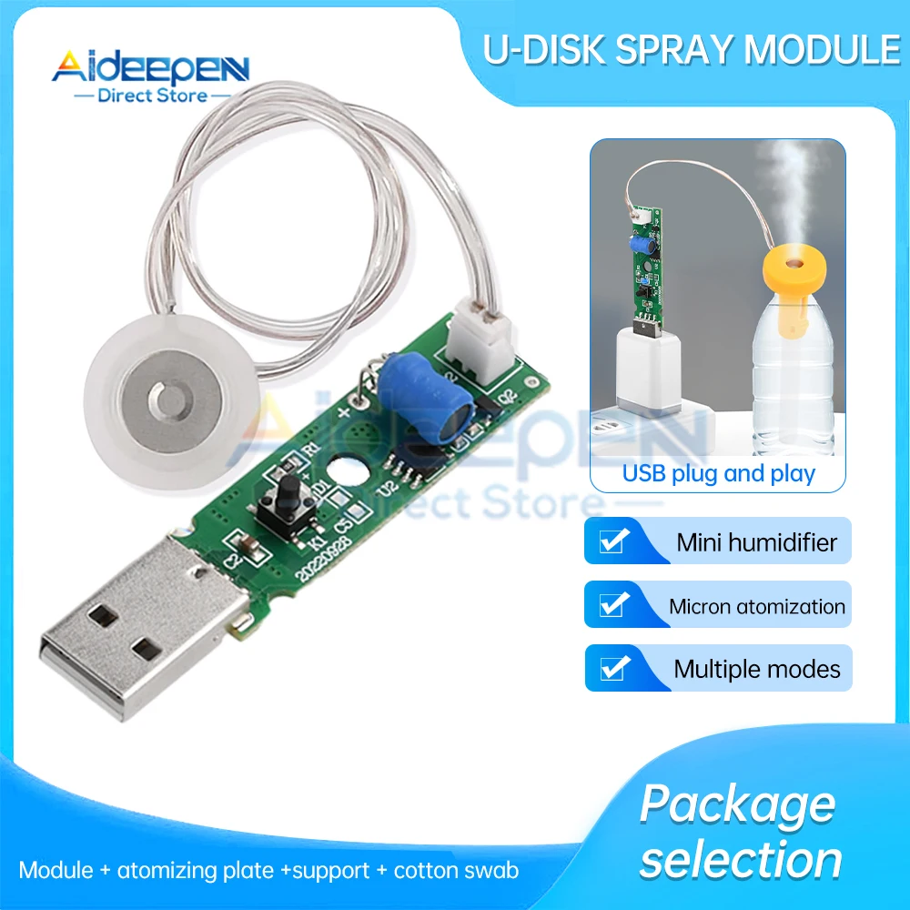 DC 5V Micro USB Interface Two Spray Humidifier Module Control Board Atomizer Driver Board DIY Kit