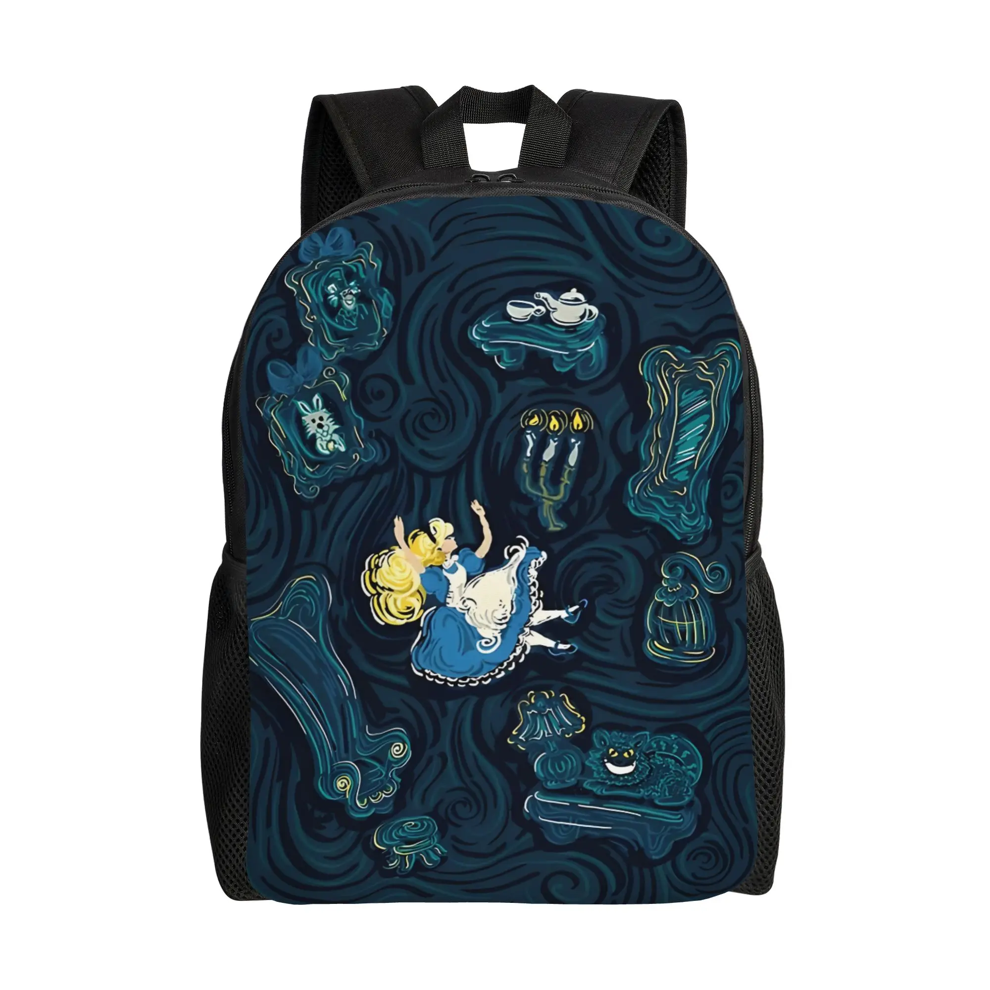 

1Piece Disney Alice's Fall Print Rucksack Large Capacity Alice in Wonderland Cheshire Cat Backpack New Term Starts