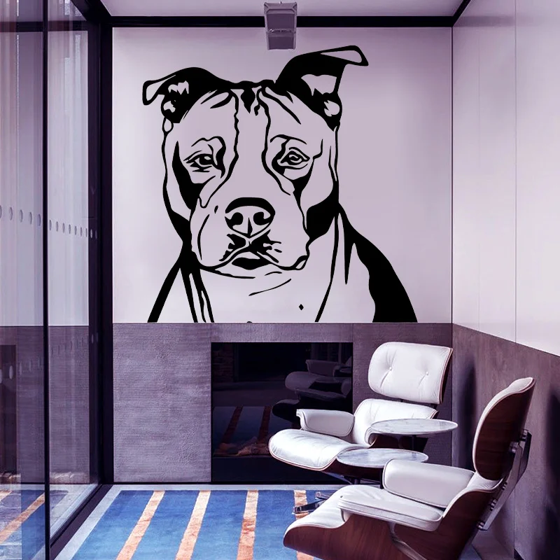 Pitbull Naklejki ścienne z psem Winyl Nowoczesna sztuka Dekoracja domu Salon Łazienka Sklep zoologiczny Naklejka dekoracyjna Zwierzęta Salon pielęgnacyjny Z580