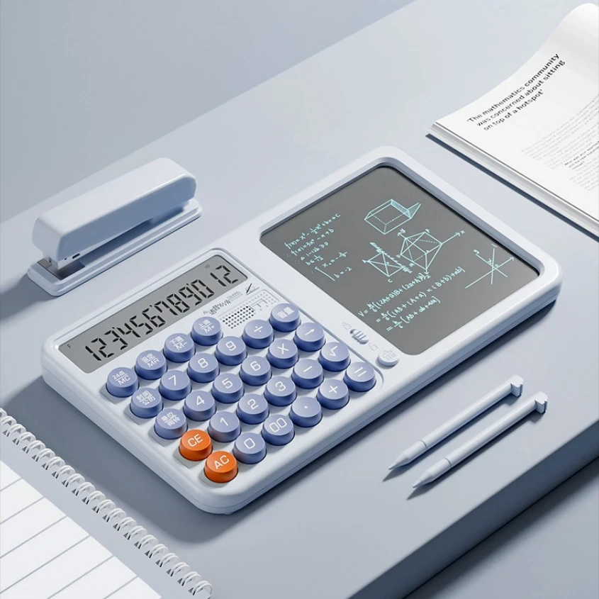Colorful Fashion Calculator with Writing Tablet Button Calculator Office or School Flexible Keyboard for College Office Student