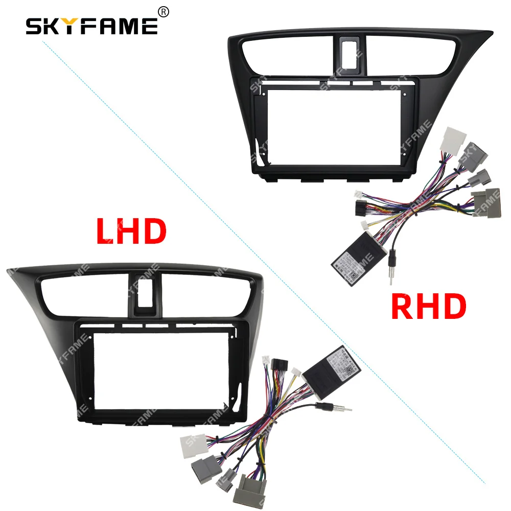 SKYFAME Car Frame Fascia Adapter Canbus Box Android Radio Dash Fitting Panel Kit For Honda Civic Hatchback