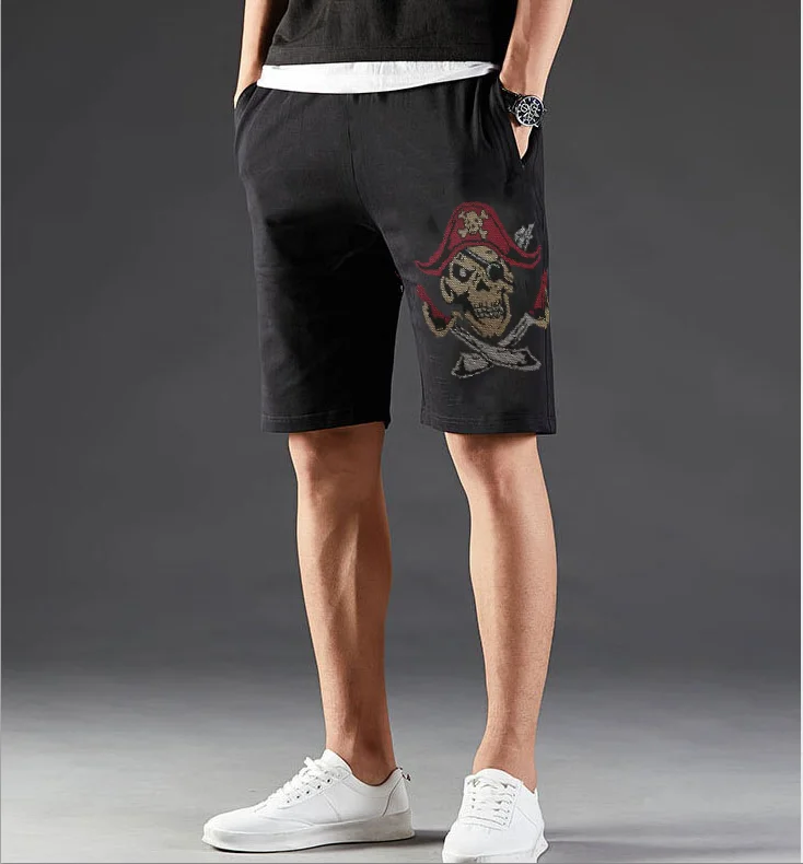

Men's Rhinestones Drill Glitter Joggers Shorts Fitness Anime Running Trunks Summer Trend Male Short Pants