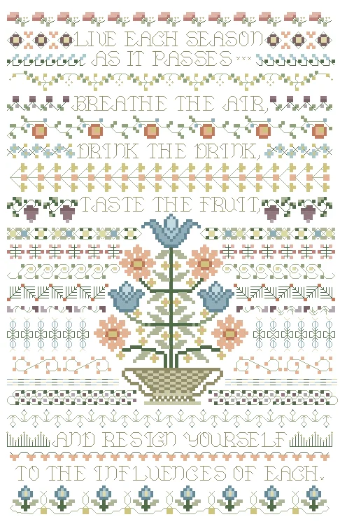 Single Color Embroidery Cross Stitch Kit, Couple, Under Tree Counted, Cross Stitch, Four Seasons of Life, Top