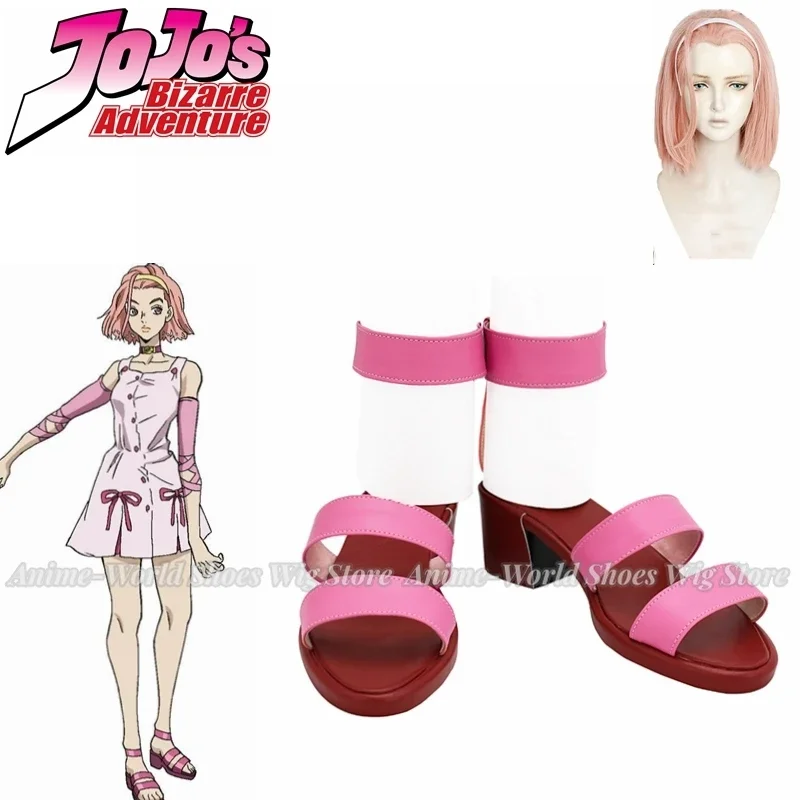

Сандалии JoJo Sugimoto Reimi, обувь для косплея JoJo's Bizarre Adventure Reimi Sugimoto, розовые туфли на заказ