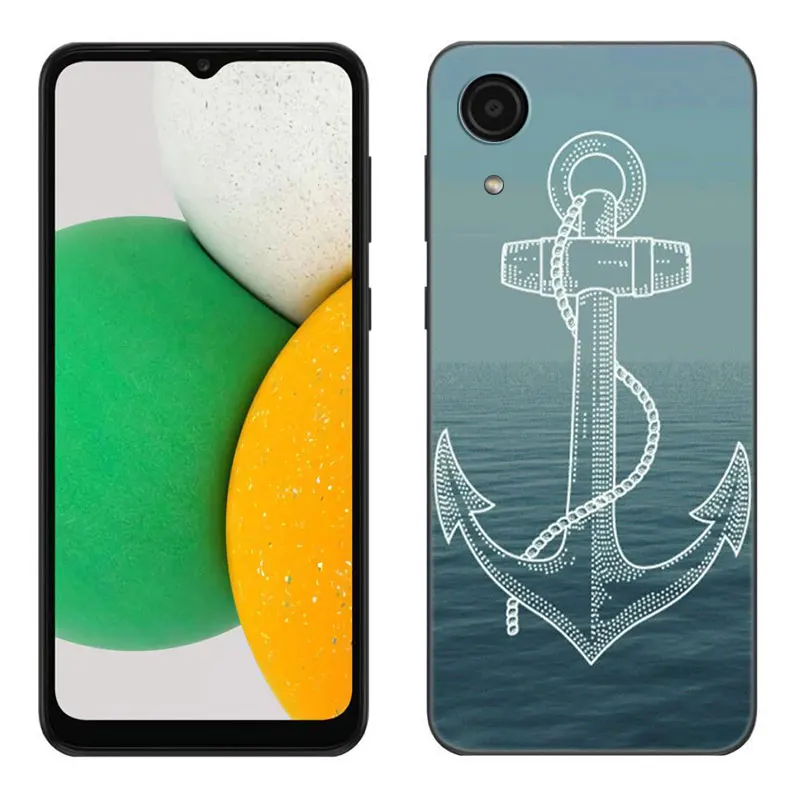 Stripes Anchor Boat Ship Wheel Phone Case For Samsung Galaxy A01 A03 Core A04 E A02 A05 A10 A20 A21 A30 A50 S A6 A8 Plus A7 2018