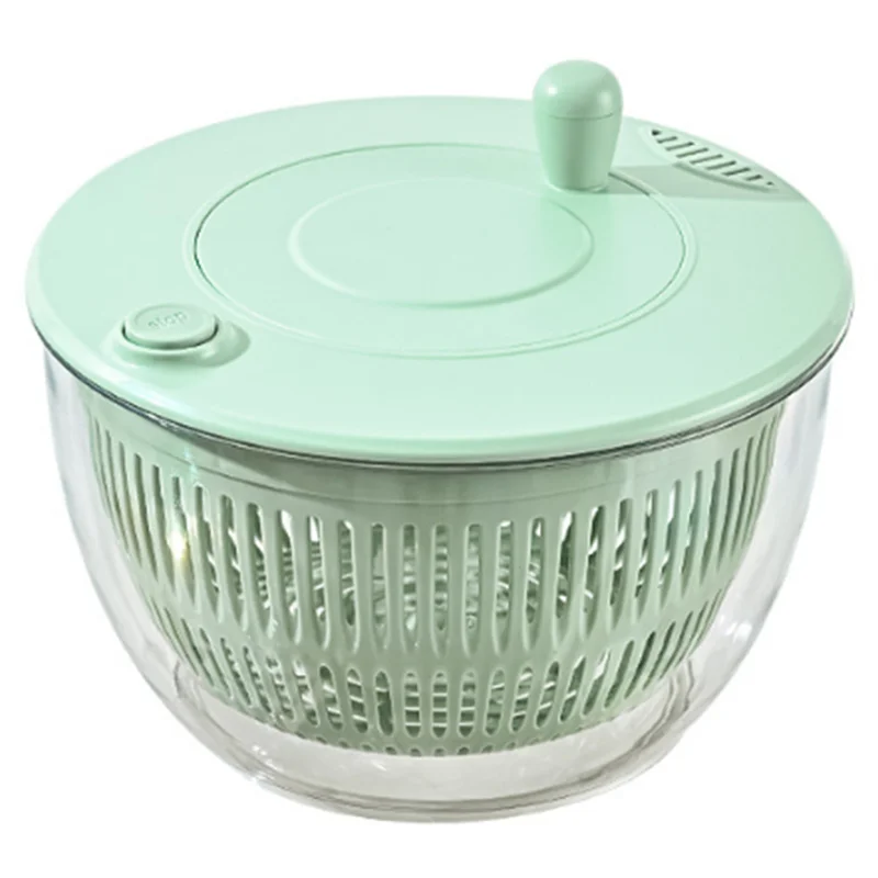 

Large Salad Spinner Bowl For Washing Vegetables Fruits Lettuce Dryer With 5 Blades Pasta Fries Colander