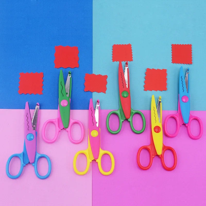 5 inLace DIY Safety Scissors Children's Handmade Cutting Tool Pattern Craft Scissors for Kids DIY Paper Scrapbooking Album Decor