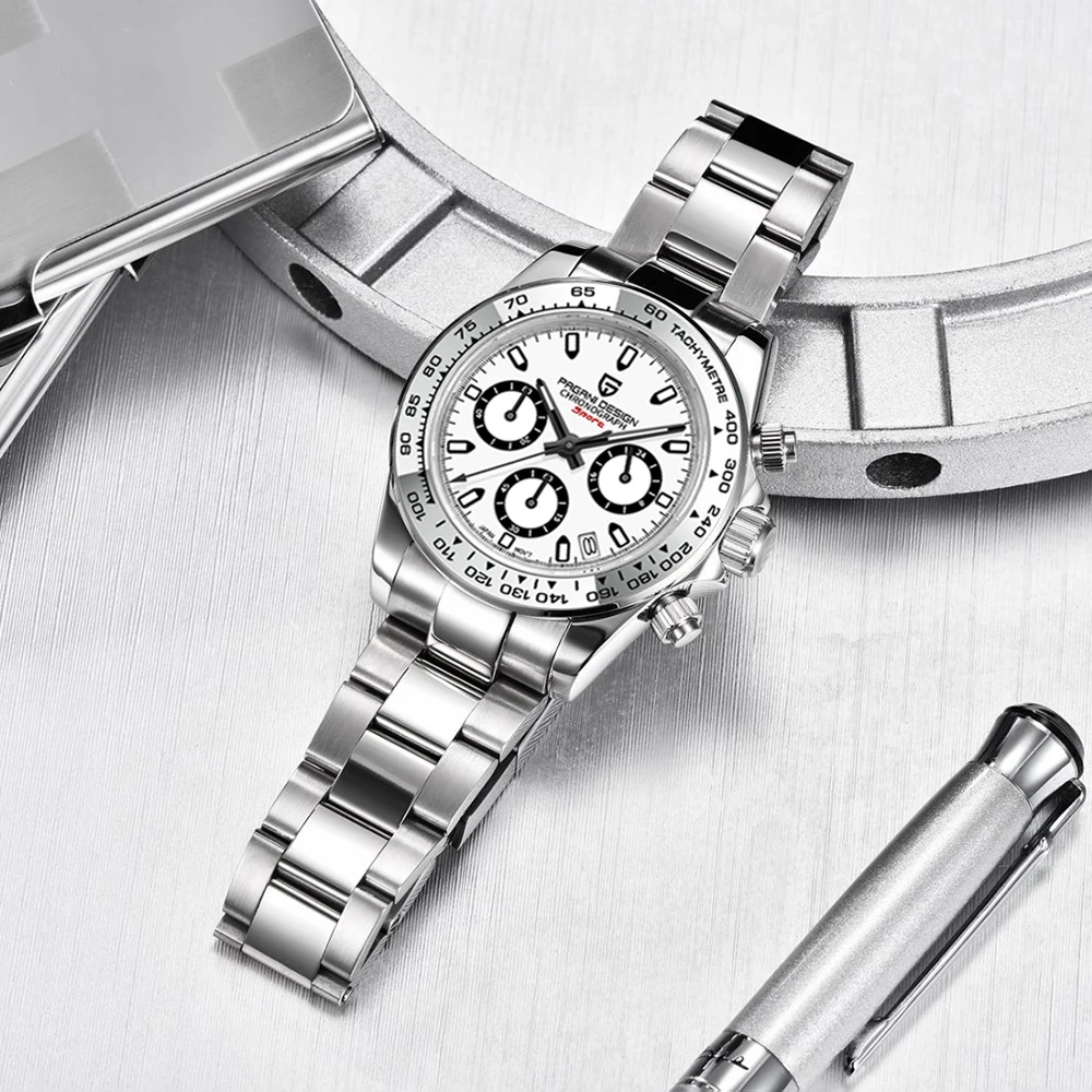 

PAGANI DESIGN brand quartz multifunctional timing business watchmen's night light waterproof stainless steel sapphire lens watch