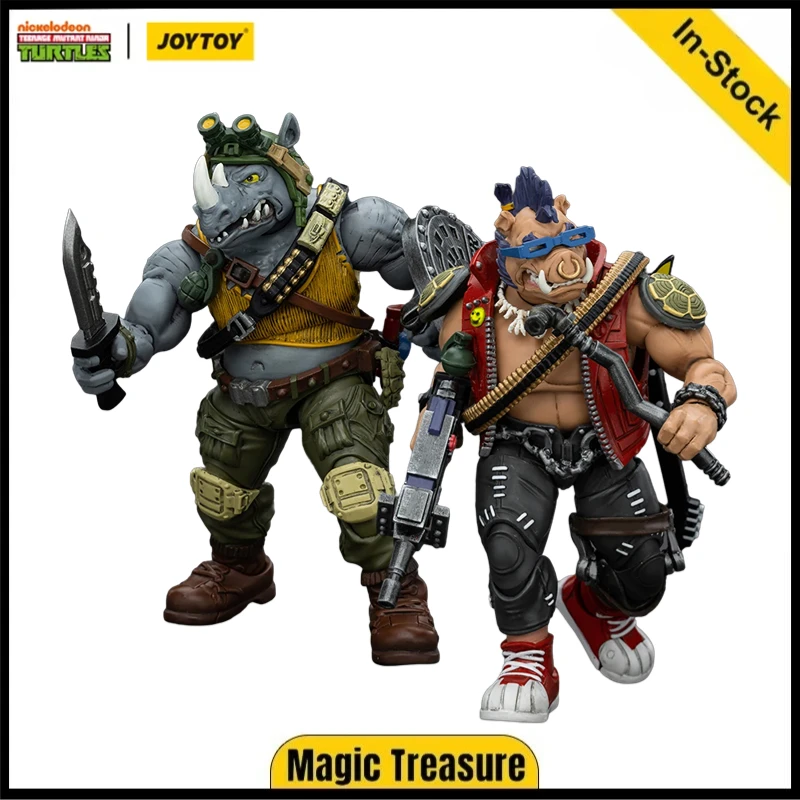 [In stock] JOYTOY 1/18 Action Figure TMNT Ninja Turtles Beebop Rocksteady Collection Model Toys gift collection ornaments