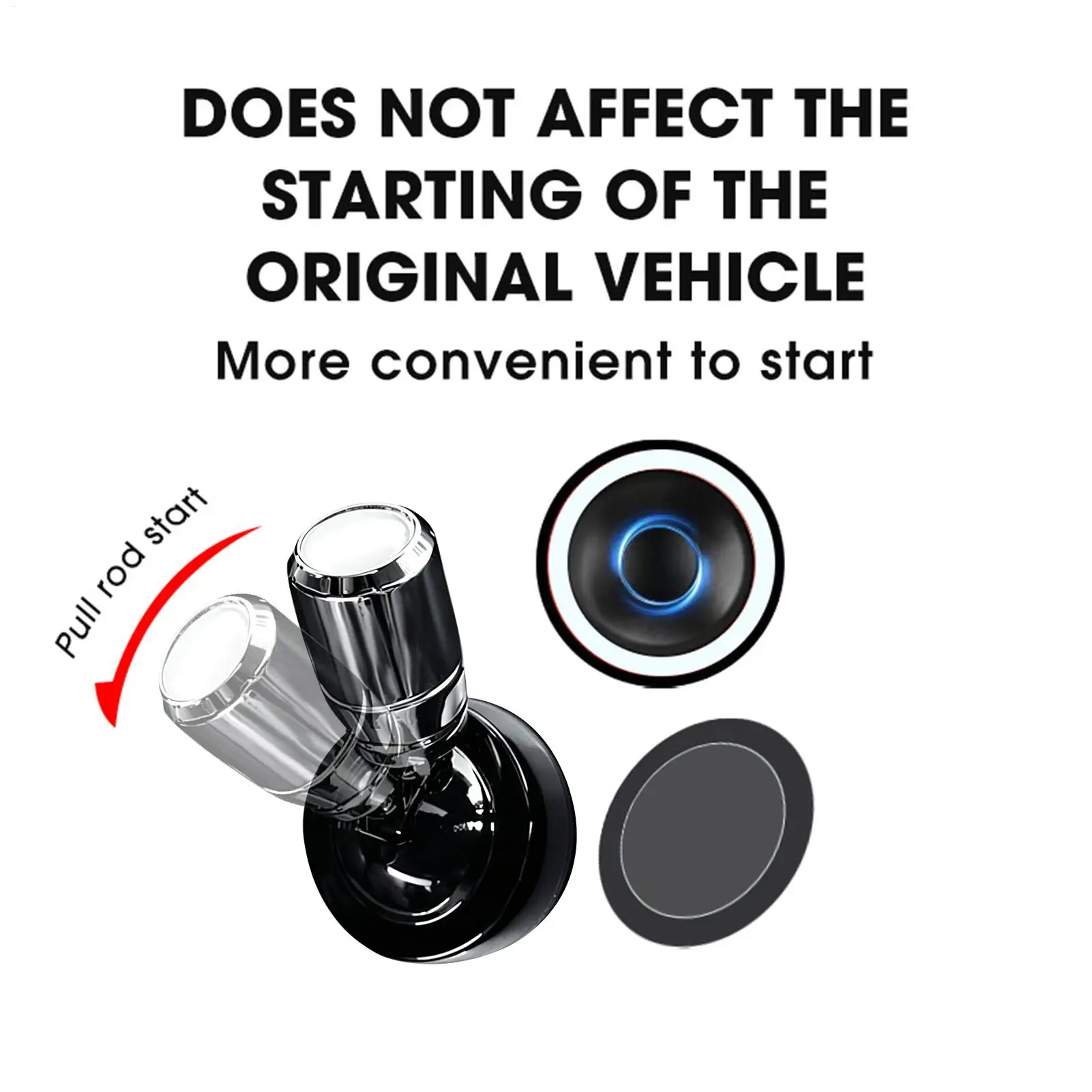 Engine Start Button Cover Metal Decorative Ignition Sticker Self-Adhesive Push Start Button Accessories For Truck Vehicle view 5