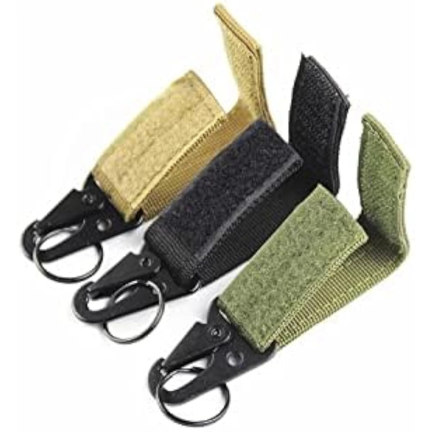 3Pcs Tactical Nylon Webbing Buckle Carabiner Hook EDC Molle Backpack Belt Clip Keychain Hanger For Outdoor Climbing Camping