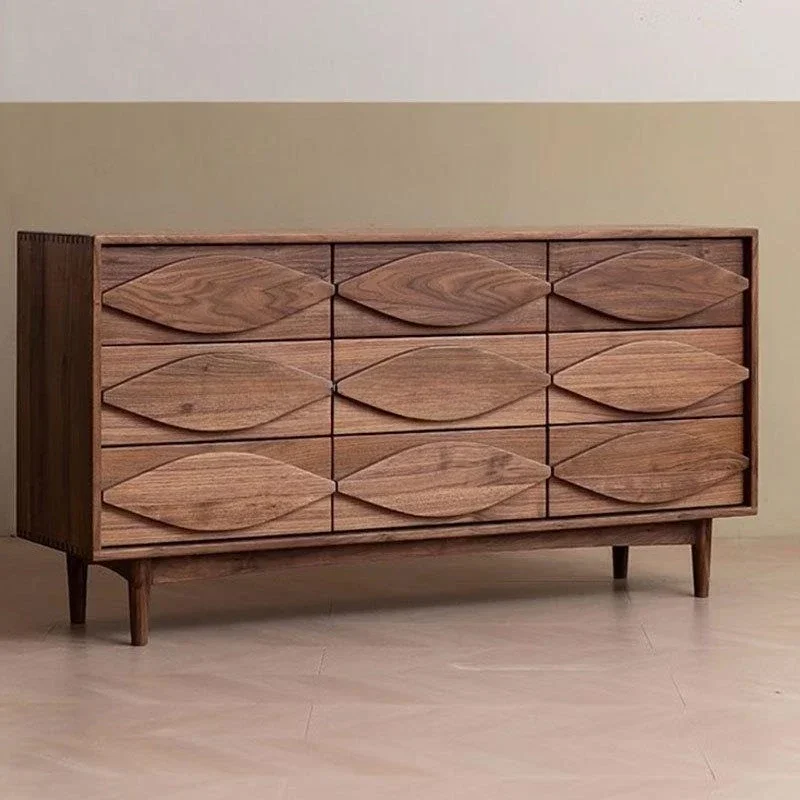 Black walnut Japanese-style bedroom living room storage drawer cabinet