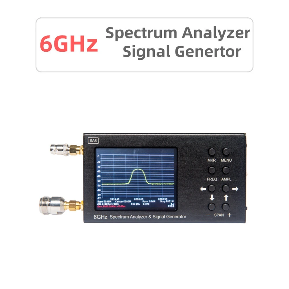 SA6 6G Spectrum Analyzer 3.2 Inch Touch Color Screen 2500MA WiFi CDMA 35-6200Mhz Wireless Signal Generator Tester