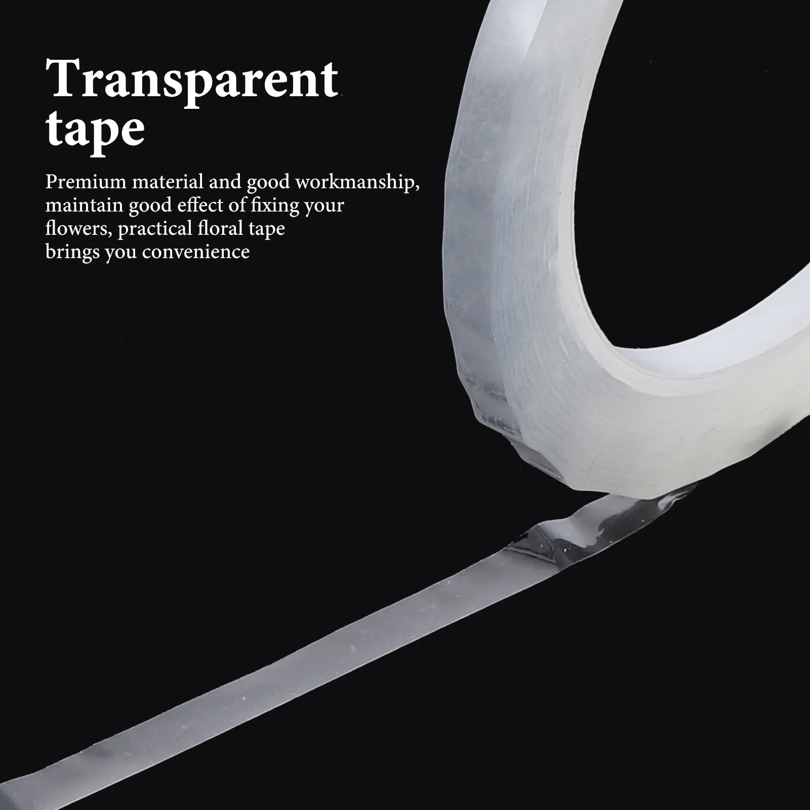 6 لفات من شريط بائع الزهور الشفاف ذاتي اللصق لتغليف جذع ترتيب الزهور الاصطناعية ومستلزمات الحرف اليدوية #2