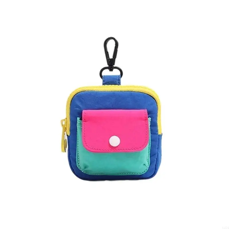 

Multi Functional Small Purse Polyester Coin Purse Trendy Color Combination Pocket Sized Daily Carry Solution 547A