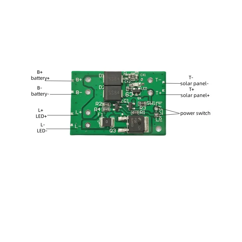 Garden Solar Lamp Controller PCBA 3.2V 15V 5A Circuit Board Module Outdoor Lighting Power Management System Wires Included