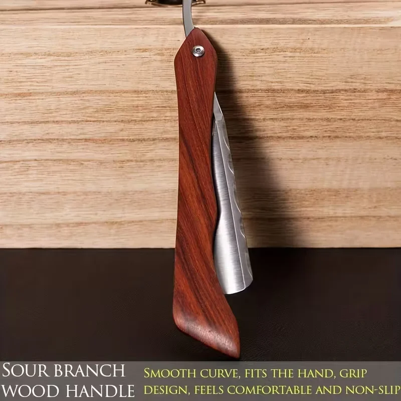 ماكينة حلاقة مستقيمة من الفولاذ المقاوم للصدأ الفاخر، ماكينة حلاقة يدوية لصالونات الحلاقة مع فرشاة إصلاح القماش، أحجار الطحن