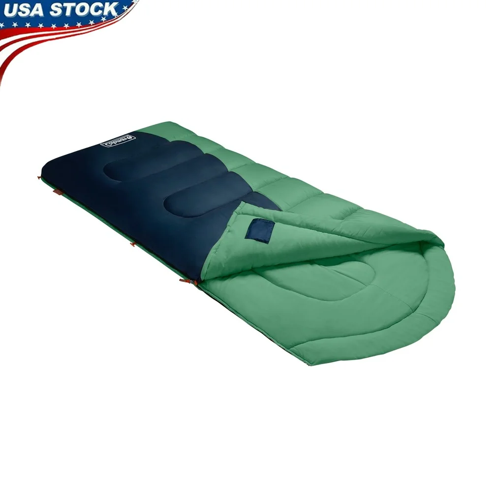 

Big and Tall Sleeping Bag 40F Cool Weather Comfort Cuff Thermolock Draft Tube Lightweight Insulation Easy Pack Roll Control Snag