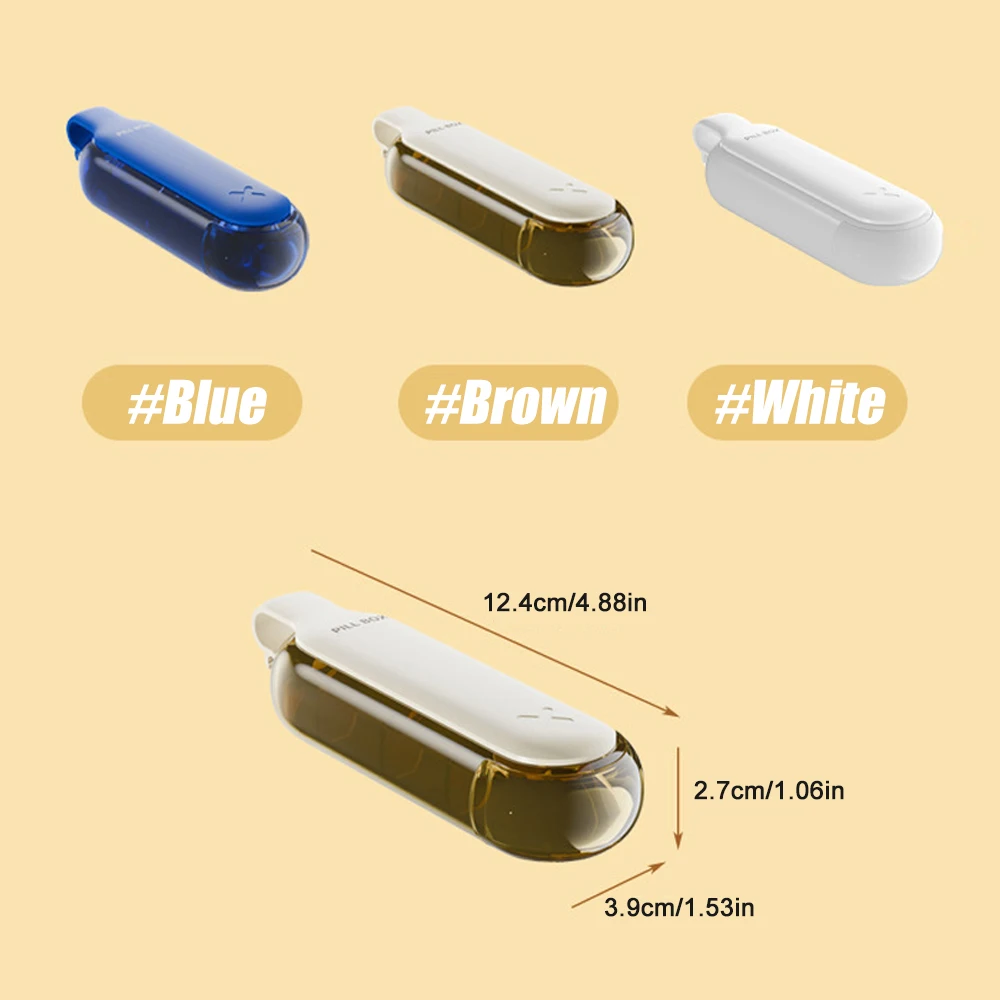

Daily Pill Organizer 4 Compartments, Small Pills Box Portable Travel Pill Case, Compact Travel Medicine Organizer for Vitamin
