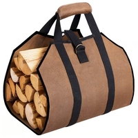 Hot Supersized Canvas Firewood Wood Carrier Bag Log Camping Outdoor Holder Carry Storage Bag Wooden Canvas Bag