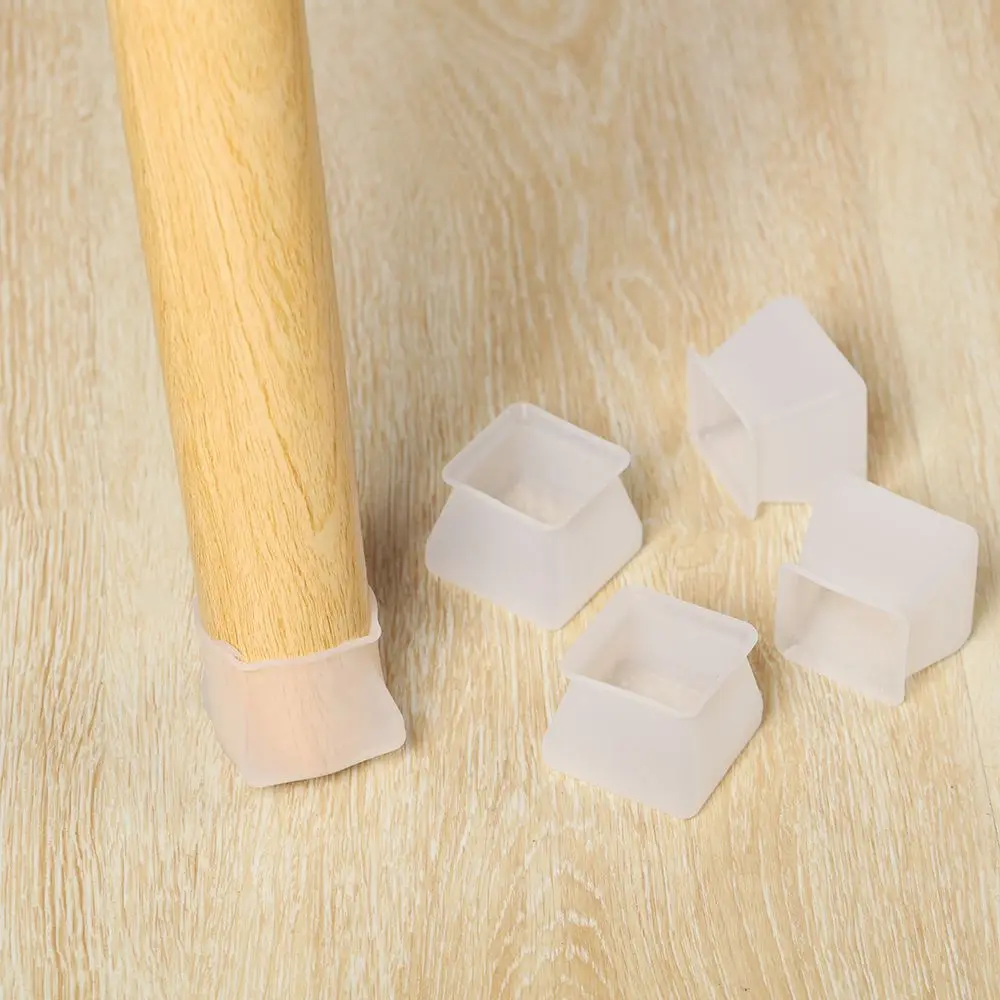 แผ่นรองขาโต๊ะ ขนาดเล็ก ใหญ่ สีขาว สีเทา ซิลิโคน ผ้าคลุมโต๊ะ ทรงสี่เหลี่ยม ปลอกขาเก้าอี้