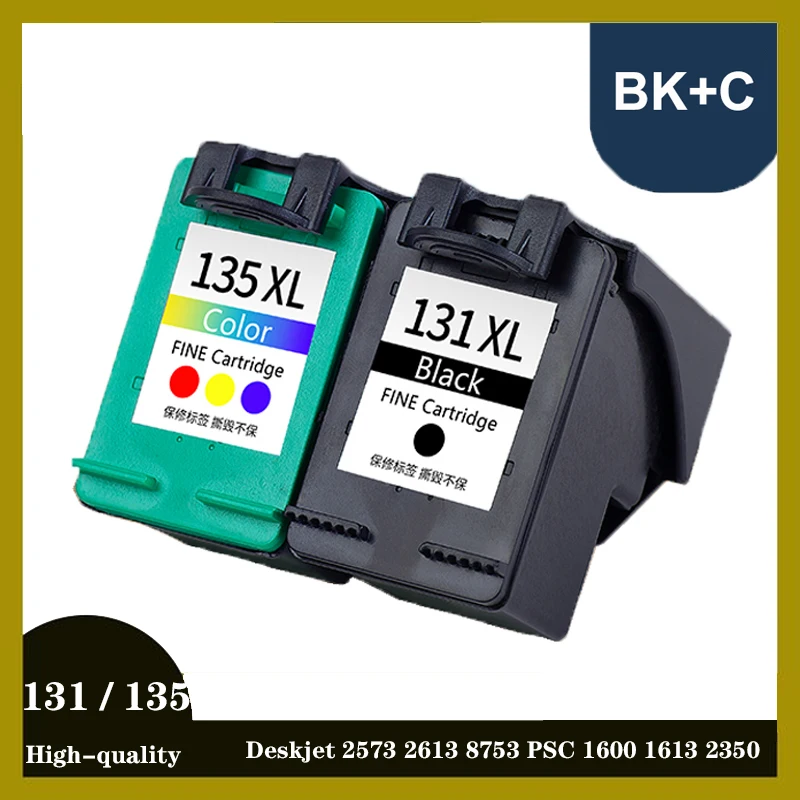 

131xl 135xl Compatible Ink Cartridge Replacement for HP 131 135 Deskjet 2573 2613 8753 PSC 1600 1613 2350 5743 printer