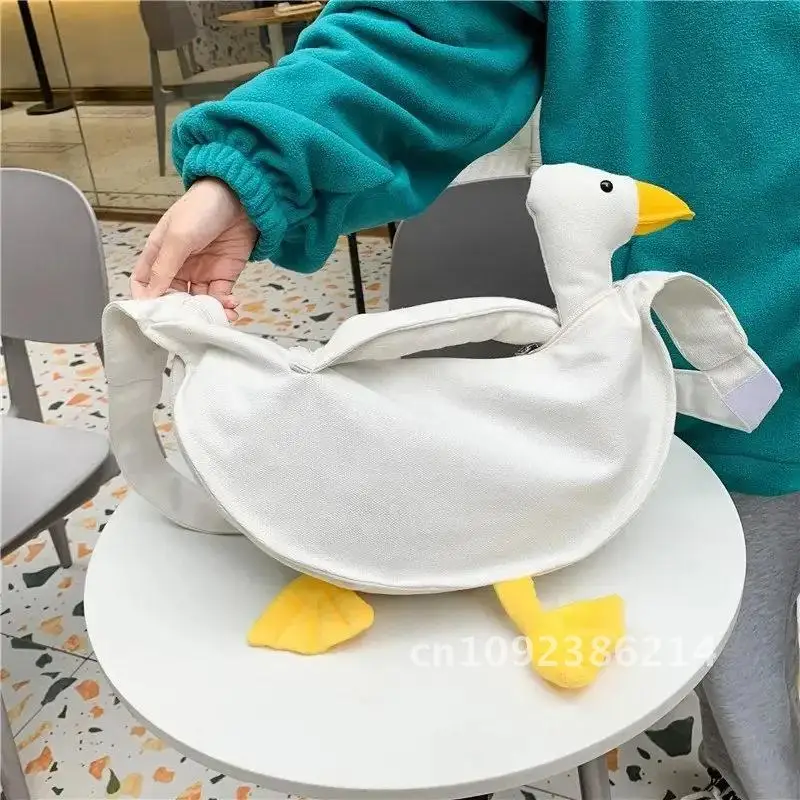 

Silly Goose Bag Girls Canvas Diagonal Bag Cute Duck Bags Tote Messenger Packs Shoulder Youth Women Fashion Version Casual