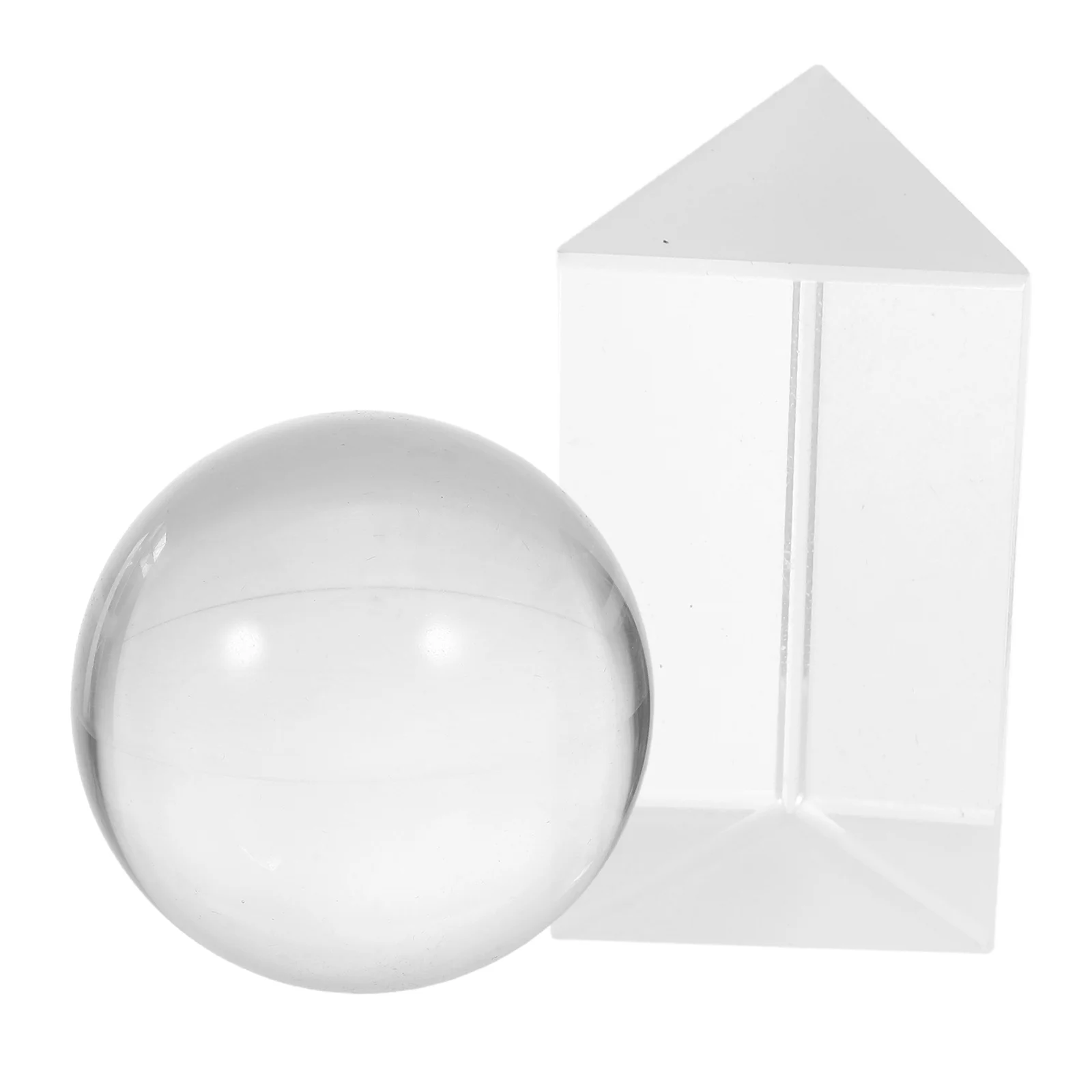 

2Pcs Optical Crystal Triangular Prism Clear for Photography Props Science Teaching Physics Classroom Prism Light Refraction