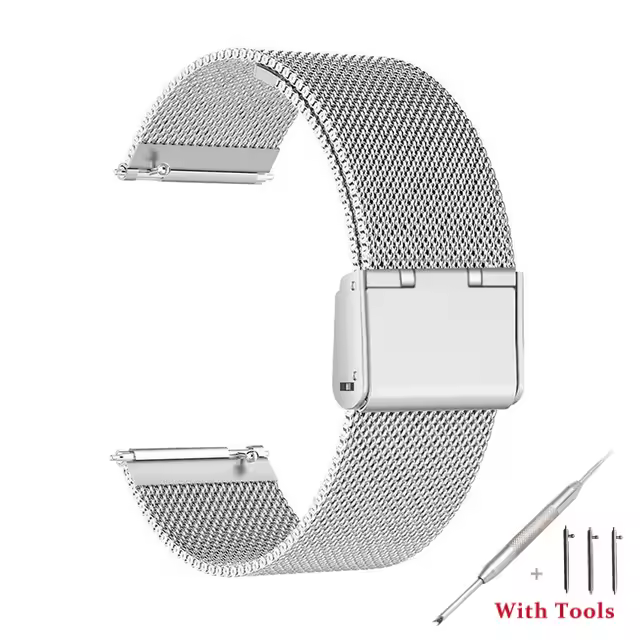18mm 20mm 22mm 24mm Width Quick Release Full Stainless Steel Watchband Wristwatch Universal Flat Head Watch Strap Accessories - Image 11
