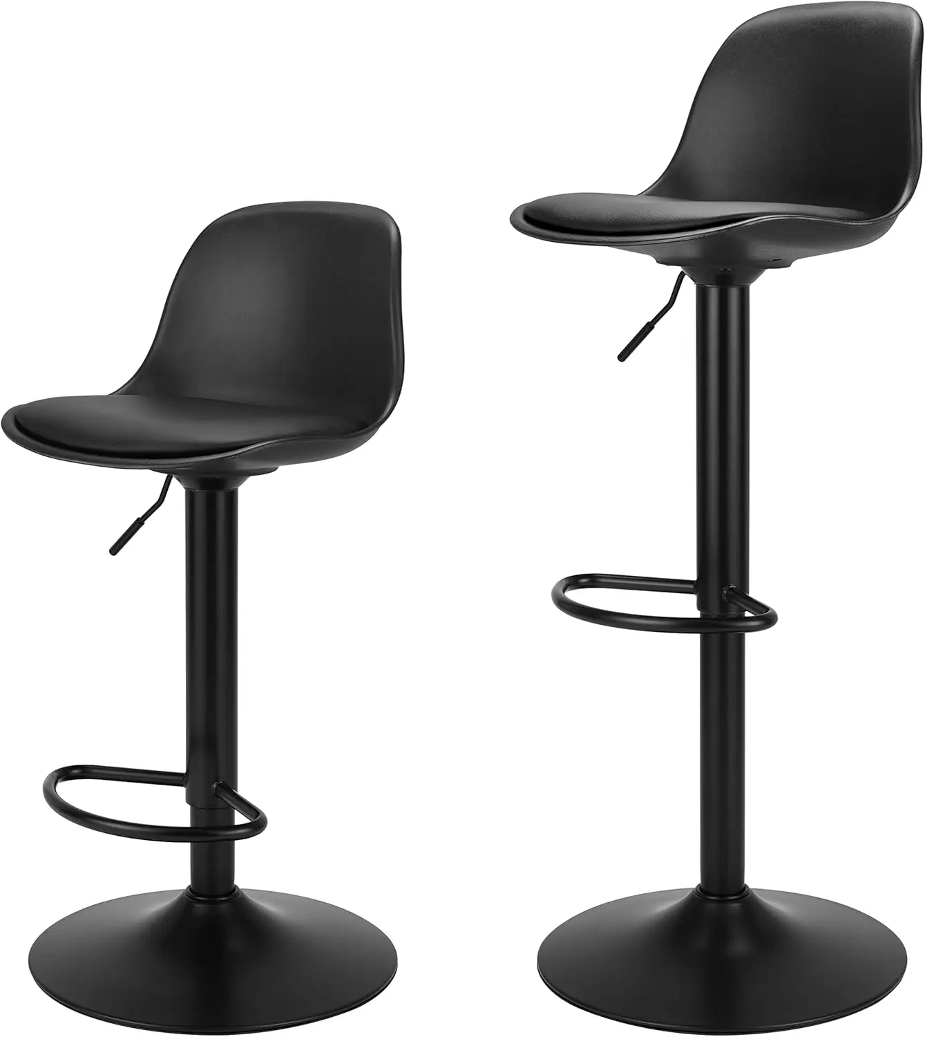 

Finnhomy Bar Stools Set of 2, Swivel Barstools with Footrest and Ergonomic PP Back, Counter Height Adjustable Modern Counter