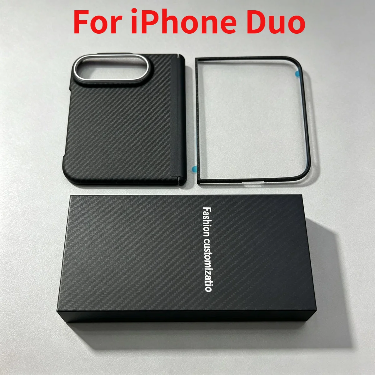 For iPhone Duo Magnetic Phone Case Lightweight Heat-Dissipating Aramid Carbon Fiber Kevlar Central Axis Hinge Anti-Drop Protecti