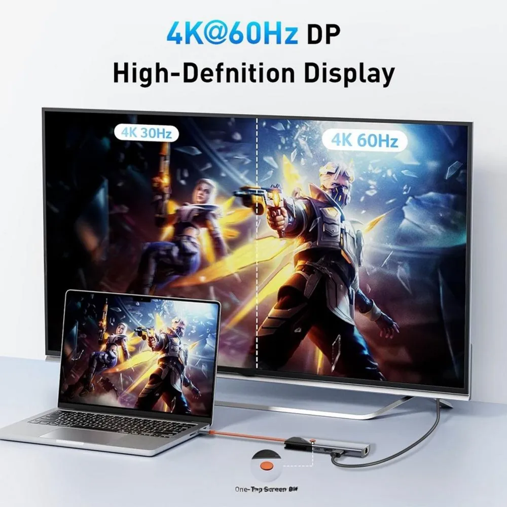 

618 Mega Sale 9 in 1 USB C Docking Station TYPE-C HUB to HDMl-Compatible 4K 60Hz 1000Mbps with Screen Off Button for Laptop
