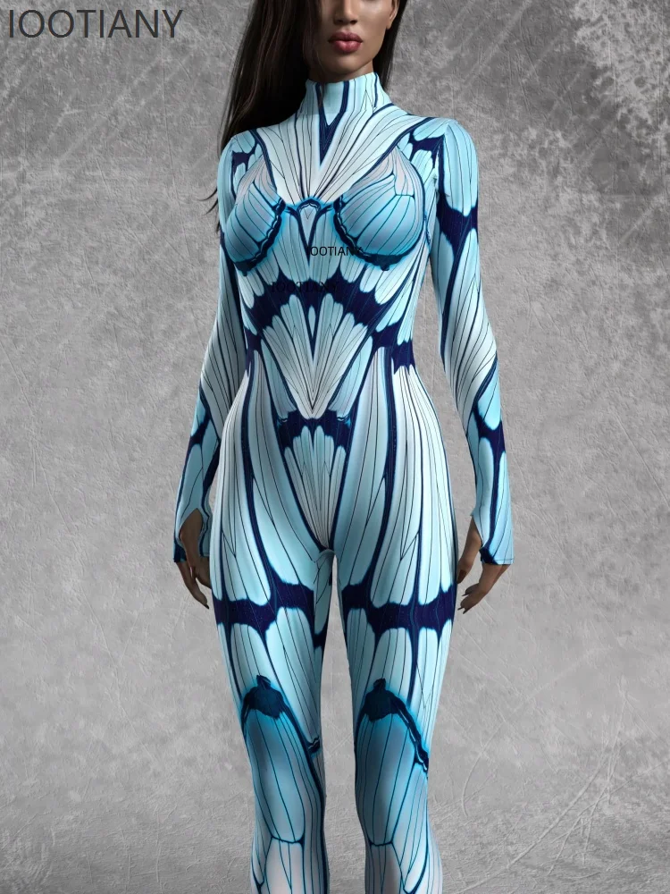 

Couple Sexy Steampunk Butterfly Bodysuit Halloween Carnival Party Cosplay Stage Dance Performance Costume Leotard Zentai Suit