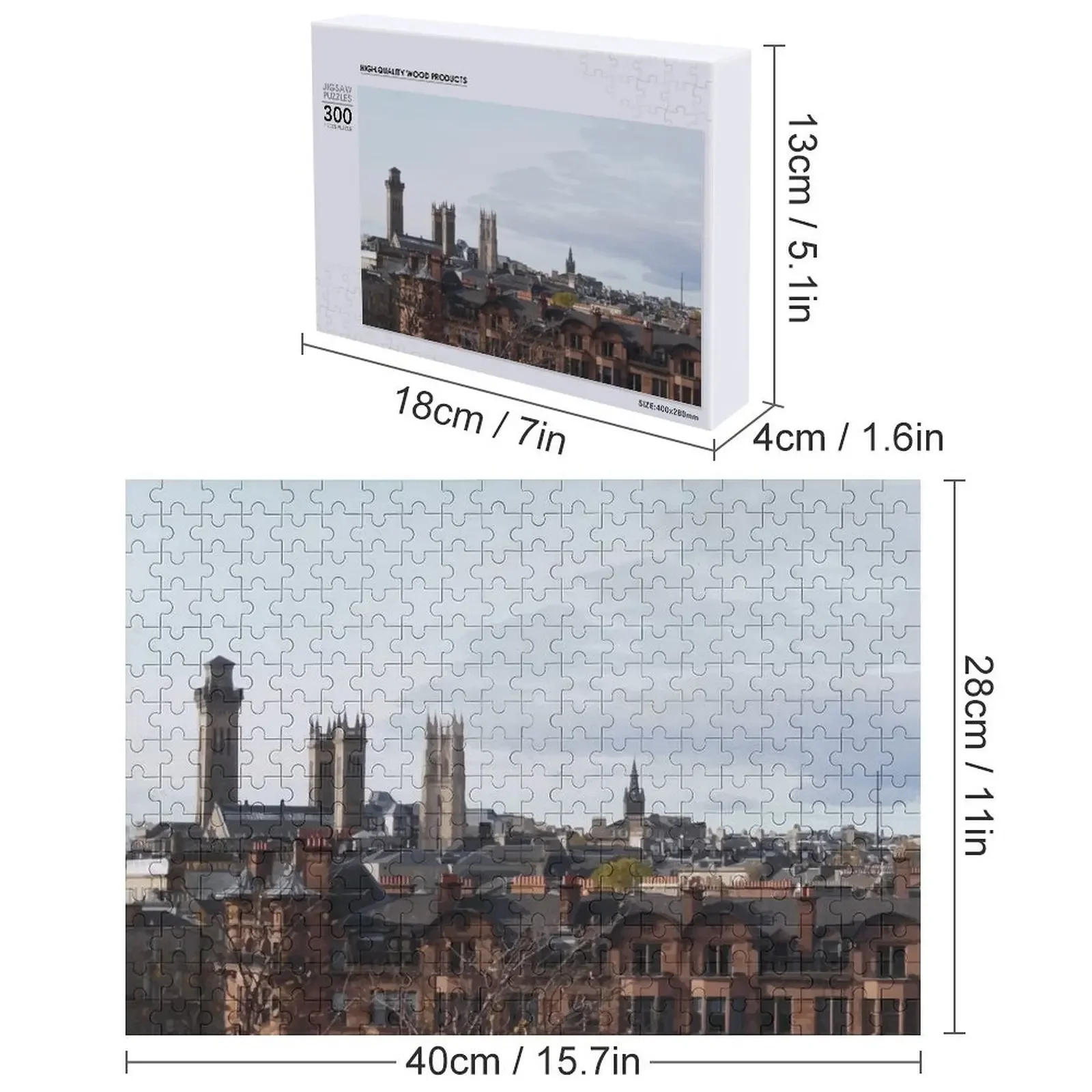 West end skyline' urbano glasgow imagem fotográfica vetorial quebra-cabeça brinquedos da criança brinquedos personalizados quebra-cabeça