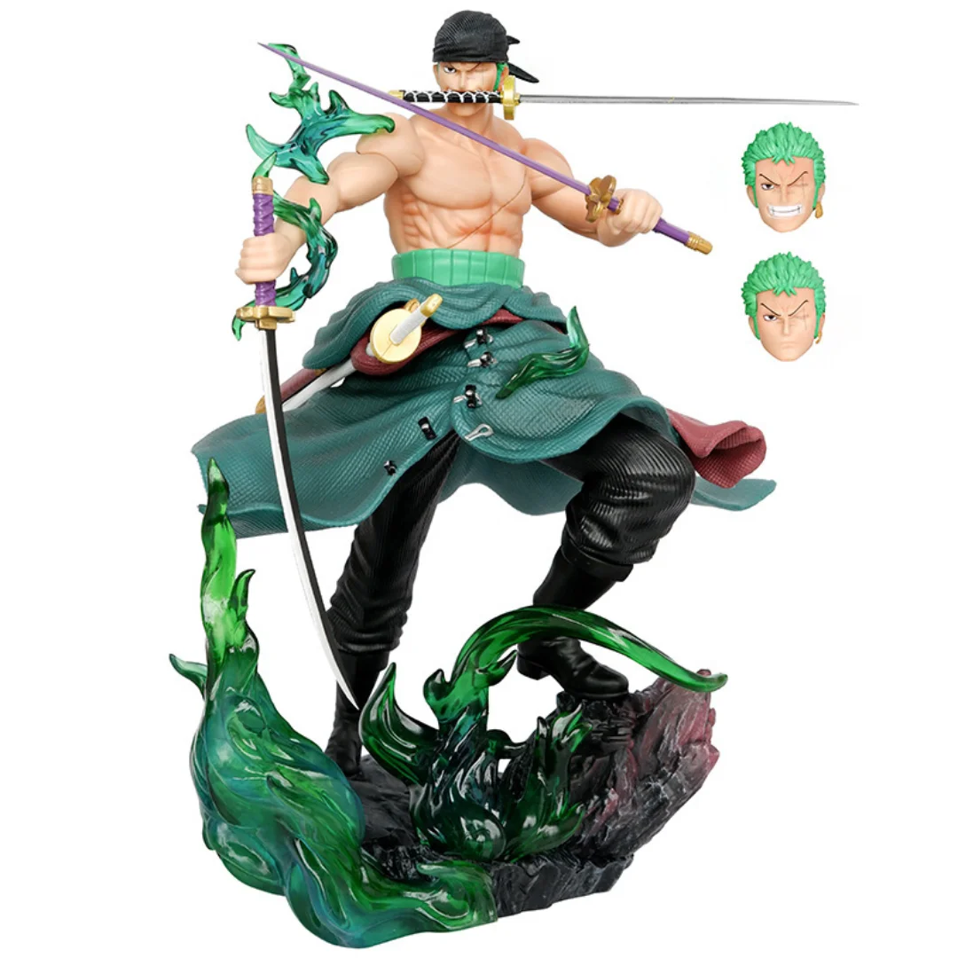 Jeden kawałek trzy tysiące World Zoro figurki Anime Pop trzy-nóż Model postaci z Anime prezent urodzinowy ozdoby kolekcjonerskie zabawki