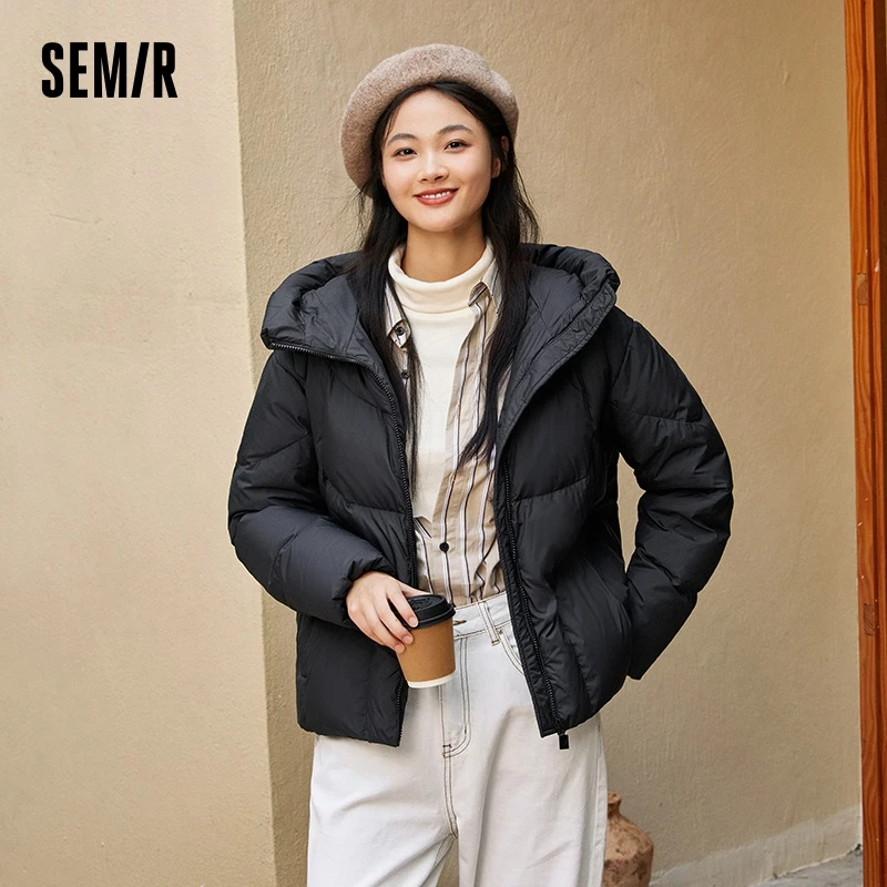 Semir-Chaqueta de plumón de longitud media para mujer, abrigo versátil con capucha de gran tamaño, impermeable y cálido, invierno