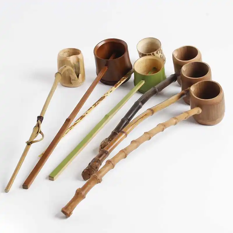 Bamboo root water spoon long handle teaspoon bamboo wine raisin Japanese watering flower water scoop wine