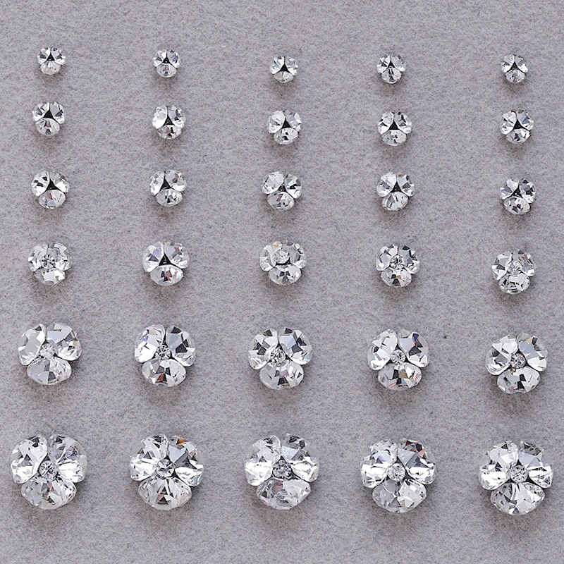 

10PCS SS6-SS20 Stacked Crystal Diamonds 3D Nail Art Decorations Rhinestones Pile Charms For Manicure Nails Accessories Supplies
