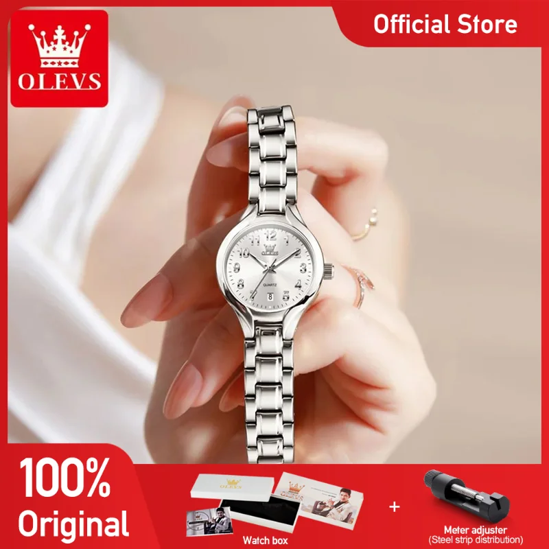 

OLEVS Watch 3650 New Women Watches Original Waterproof Luminous Quartz Watch Date Ladies Bracelet Watch Set Box Gifts Reloj