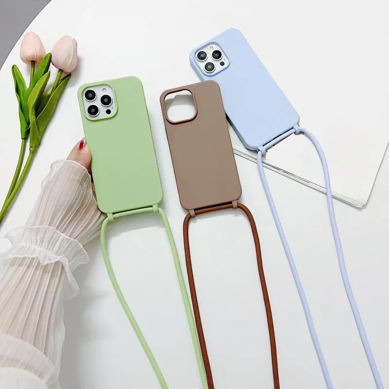 Strap Case für iPhone 17 16 14 13 12 Mini 11 15 Pro Max XS X Plus Crossbody Lanyard stoßfeste weiche TPU Silikon Outdoor Cover – Detail 2