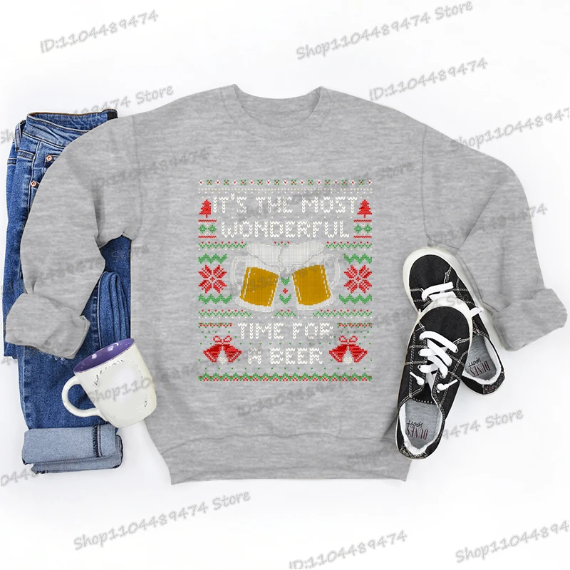 إنها الأكثر رائعة لبدلة البيرة المطبوعة البلوز الرجال النساء عيد الميلاد البيرة القمم ملابس رياضية الذكور موضة عيد الميلاد السترة #6