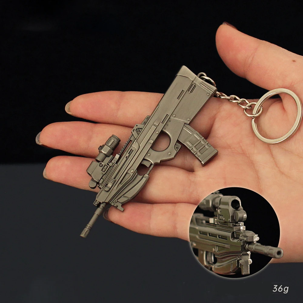 Anime Areha Breakbut Mini Gun Keychain Model AEK PK16 T88 Sniper VSS Shooter Rifle Alloy Backpack Pendant Game Fans Collection
