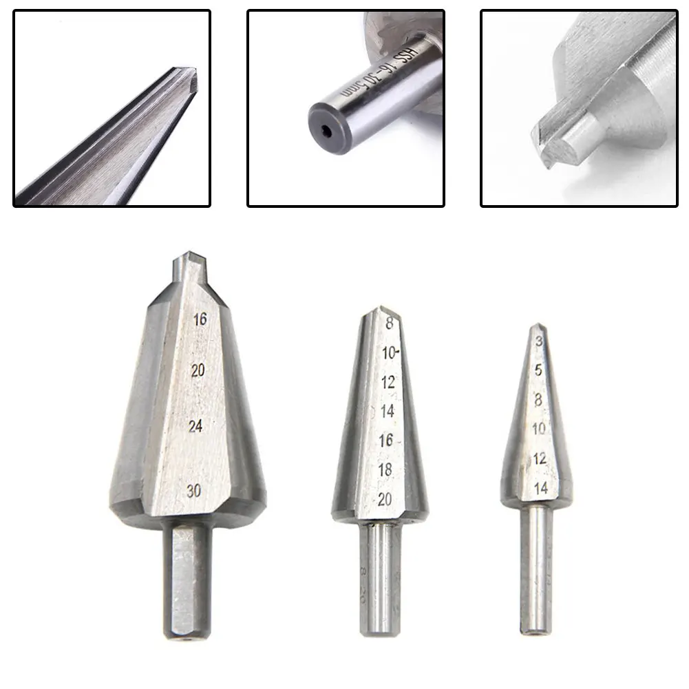 1PC Umbrella Chamfer Drill HSS Taper Drill Bit High Speed Steel Cone Cutter For Punch Decoration Factory 16-30mm 8-20mm 3-14mm